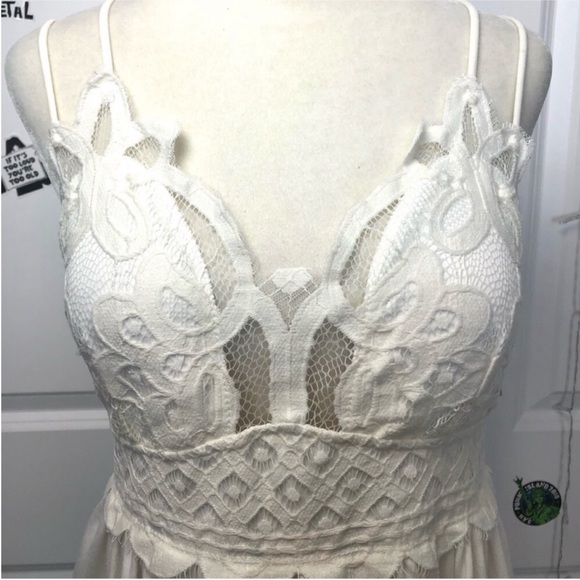 Zenana Crochet Lace Ivory Tunic Tank With Adjustable Straps. NEW! Sz XL - Picture 4 of 7